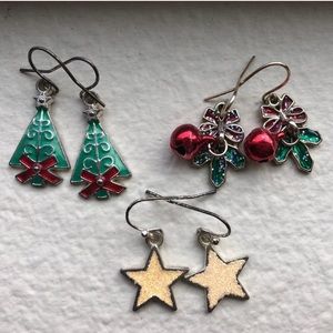 Claire’s Christmas Earring Trio Set Star Tree Bell